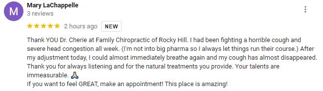 Chiropractic Rocky Hill CT Mary Testimonial